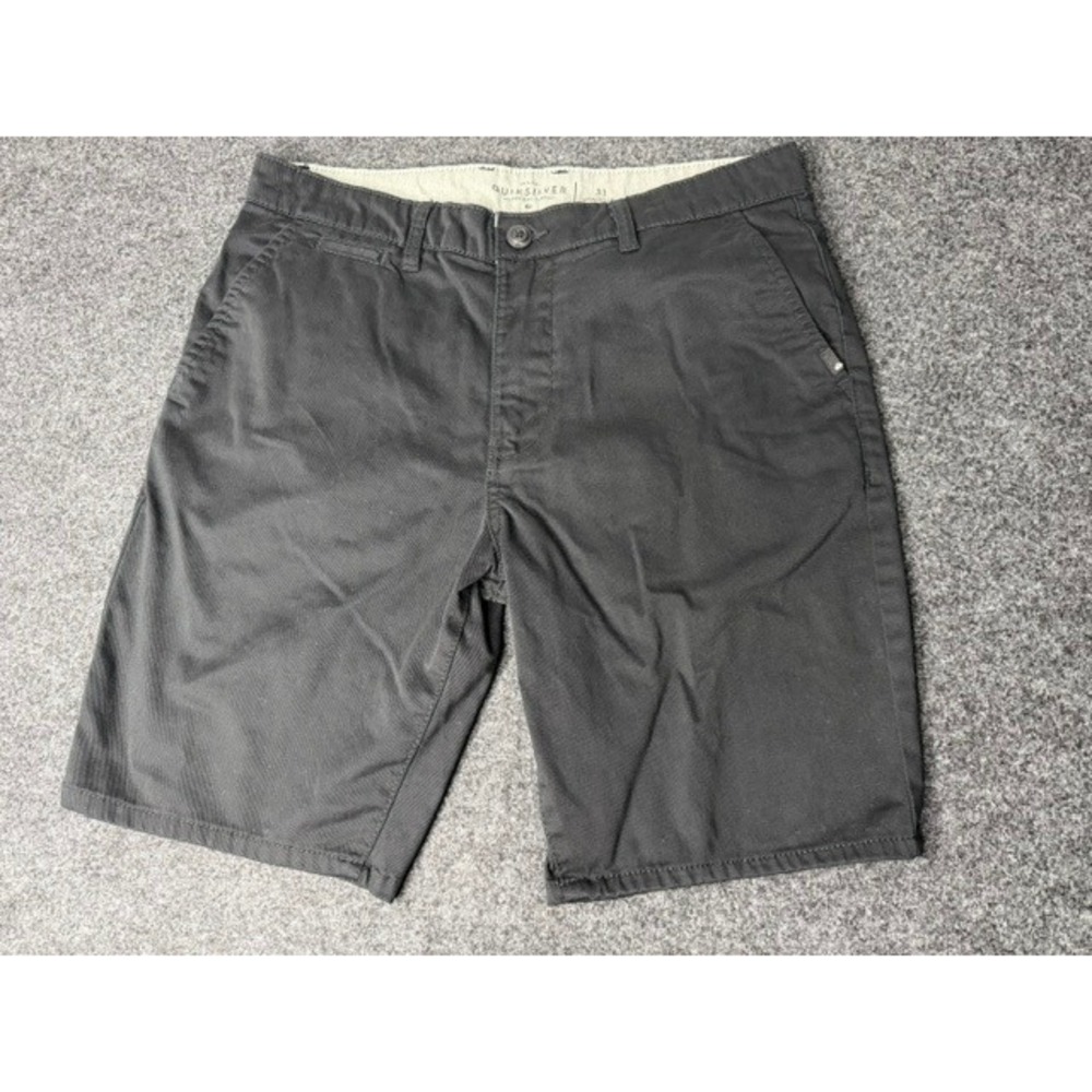 Quiksilver Mens Straight Fit Chino Shorts Charcoal Gray Size 31 Casual Cotton